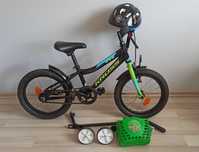 Kross RACER 3.0 16 cali, boczne kółka, pałąk, Kask B-Twin + Gratis