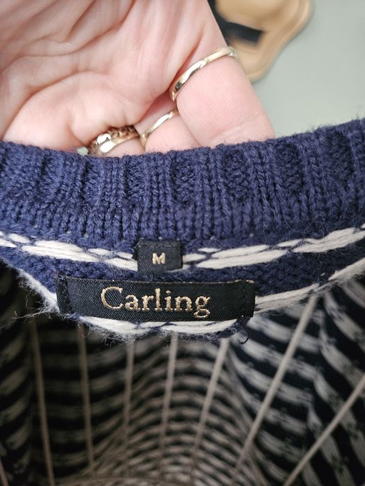 Kardigan damski sweter  Carling M Norweski Wzór Granatowy Rozpinany Sw