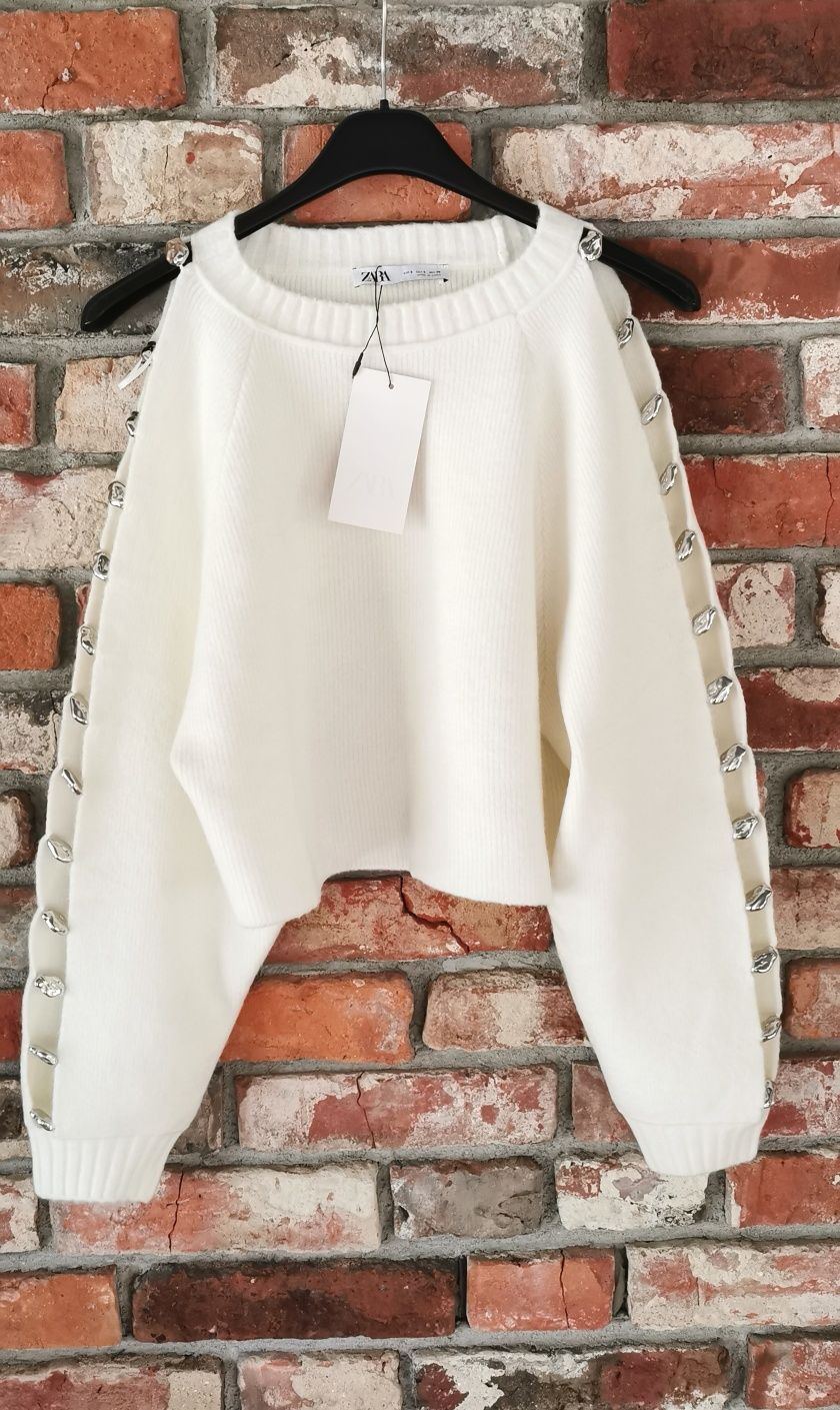 Zara Sweter Damski S ecru