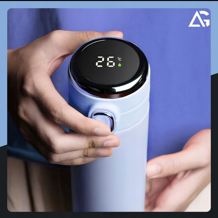 Kubek termiczny 420ml z LCD – szczelny termos do kawy i herbaty