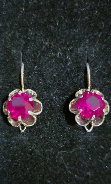 Серьги серебро СССР 875 проба позолота ,