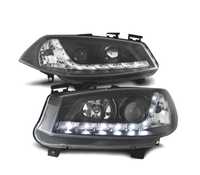 FARÓIS FRONTAIS LUZ DIURNA PARA RENAULT MEGANE 2 02-05. FUNDO PRETO