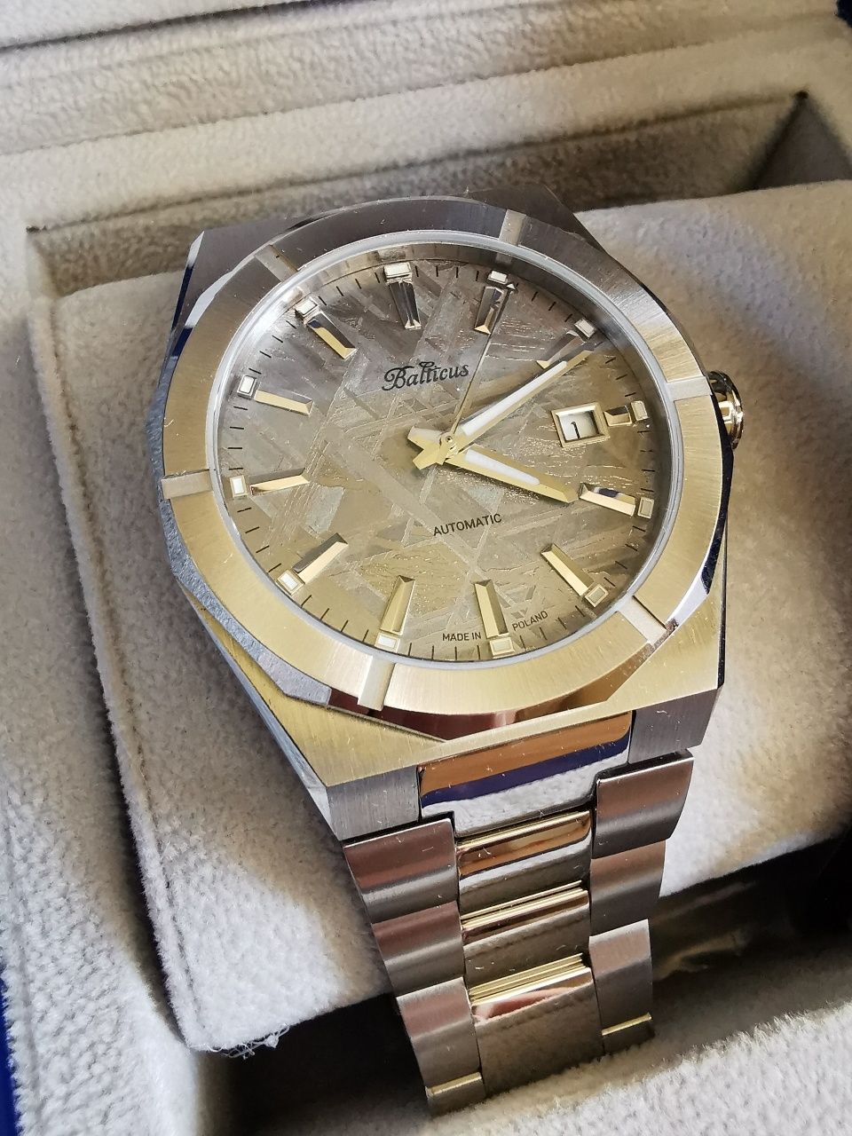 Zegarek Balticus Gwiezdny Pył Meteoryt Szary Automatic 40 mm