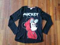 Rozm. 146-152 cm, Czarna bawełniana bluzka z Myszką Mickey