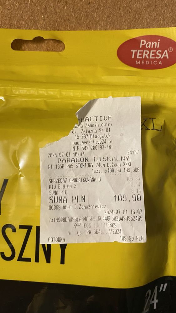 PAS STOMIJNY przepuklinowy BRZUSZNY 24cm stomia3XL
