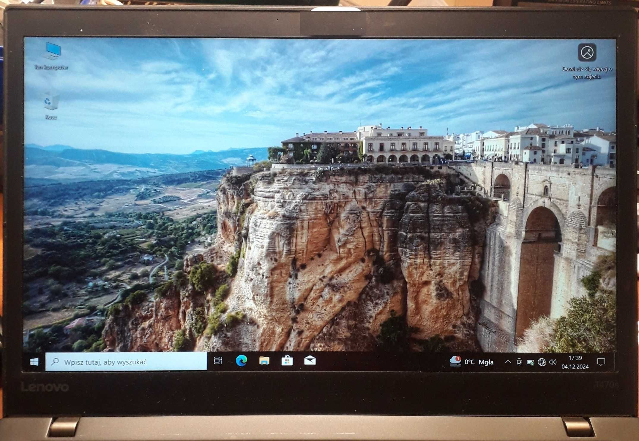 Laptop ThinkPad T470s i5 7200U 8GB 256GB SSD 1920x1080 BAT 3-5H WIN 10