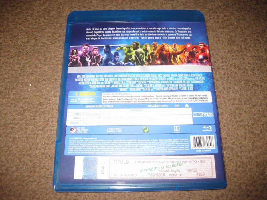 Blu-Ray "Vingadores: Guerra do Infinito" com Robert Downey Jr.