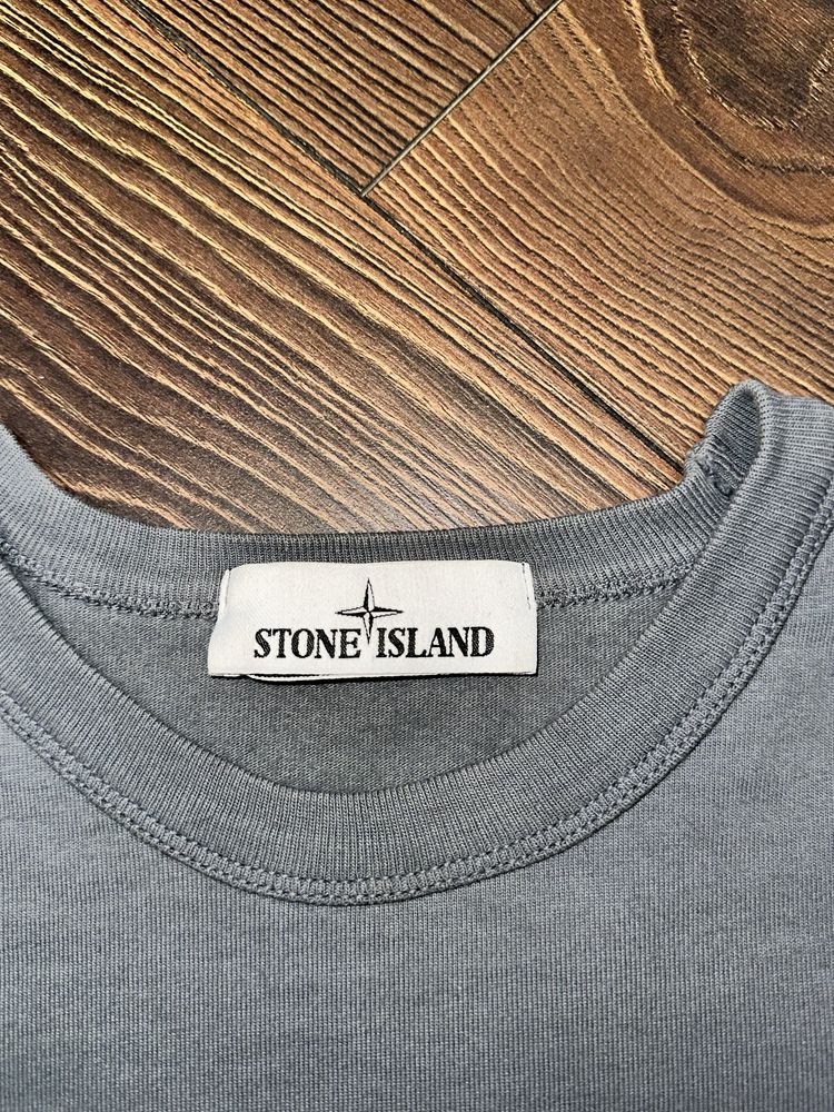 Кофта Stone Island gauzed cotton jersey garment dyed blue