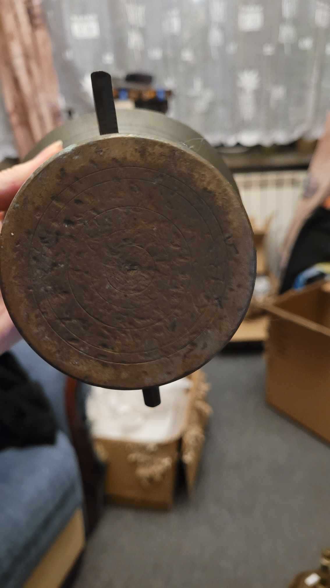 stary duży moździerz mosiężny z mosiądzu mosiądz 2,2kg waga