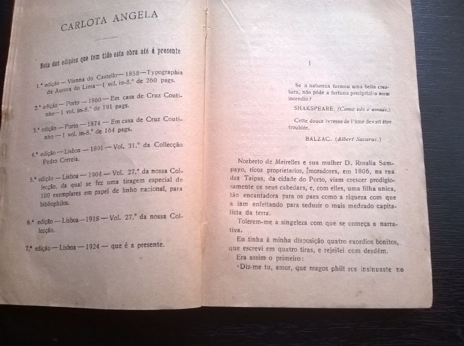 Carlota Ângela (1924) - Camilo Castelo Branco (portes grátis)