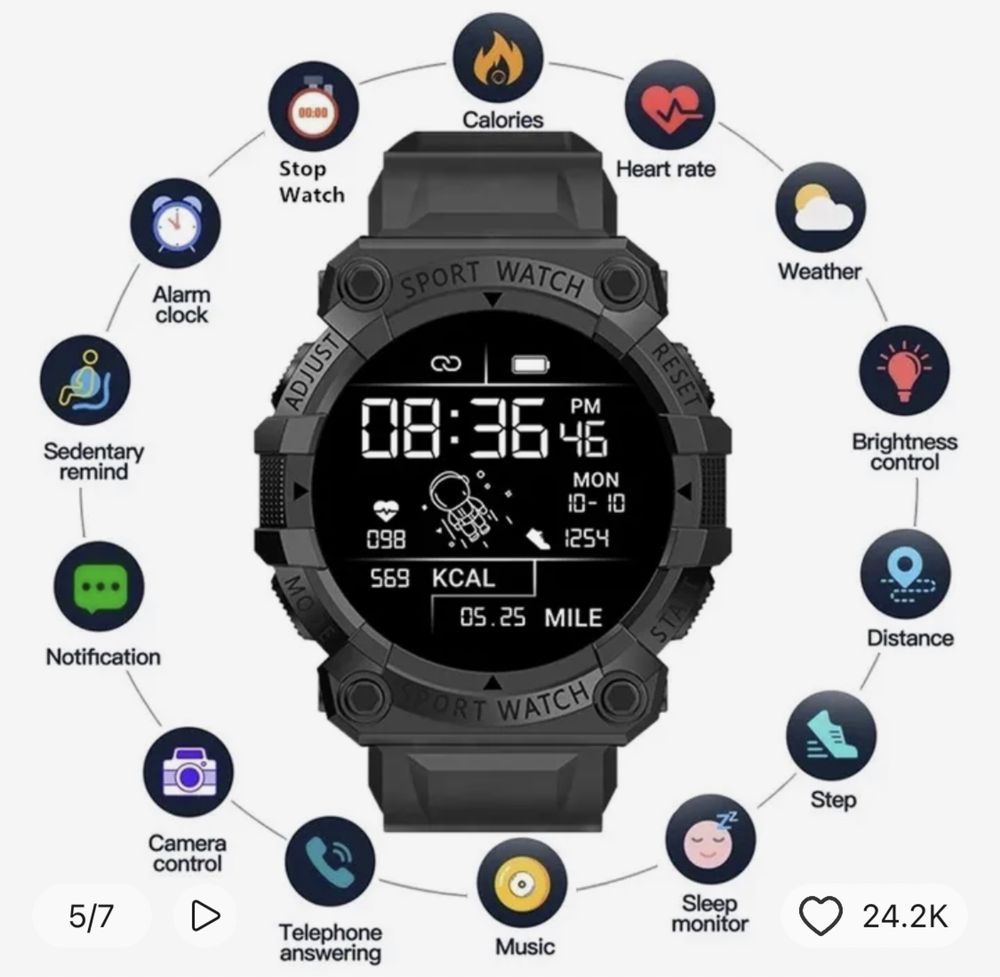 Inteligentny zegarek sportowy Bluetooth