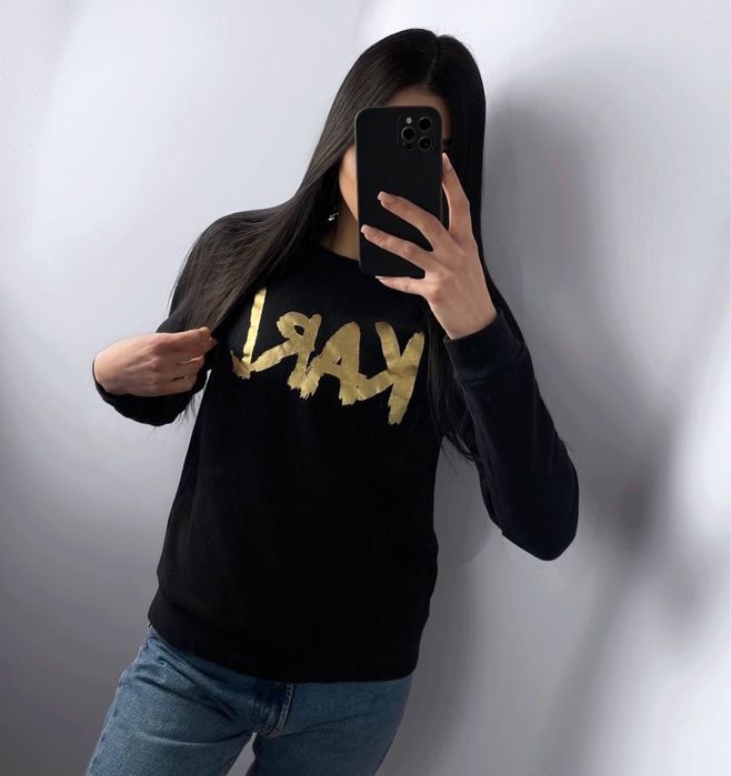 Світшот karl lagerfeld чорний оригінал кофта кард лагер толстовка