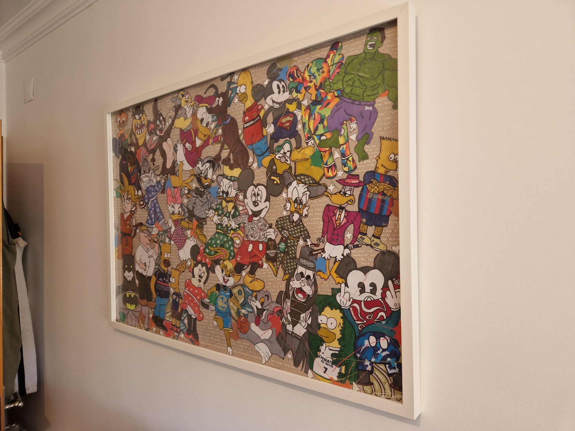 Quadro Disney em cartolina a Posca (com moldura)