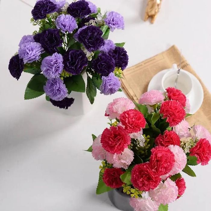 Chryzantema Bukiet Sztuczne Kwiaty do Wazonu Dekoracji Kompozycja 35cm