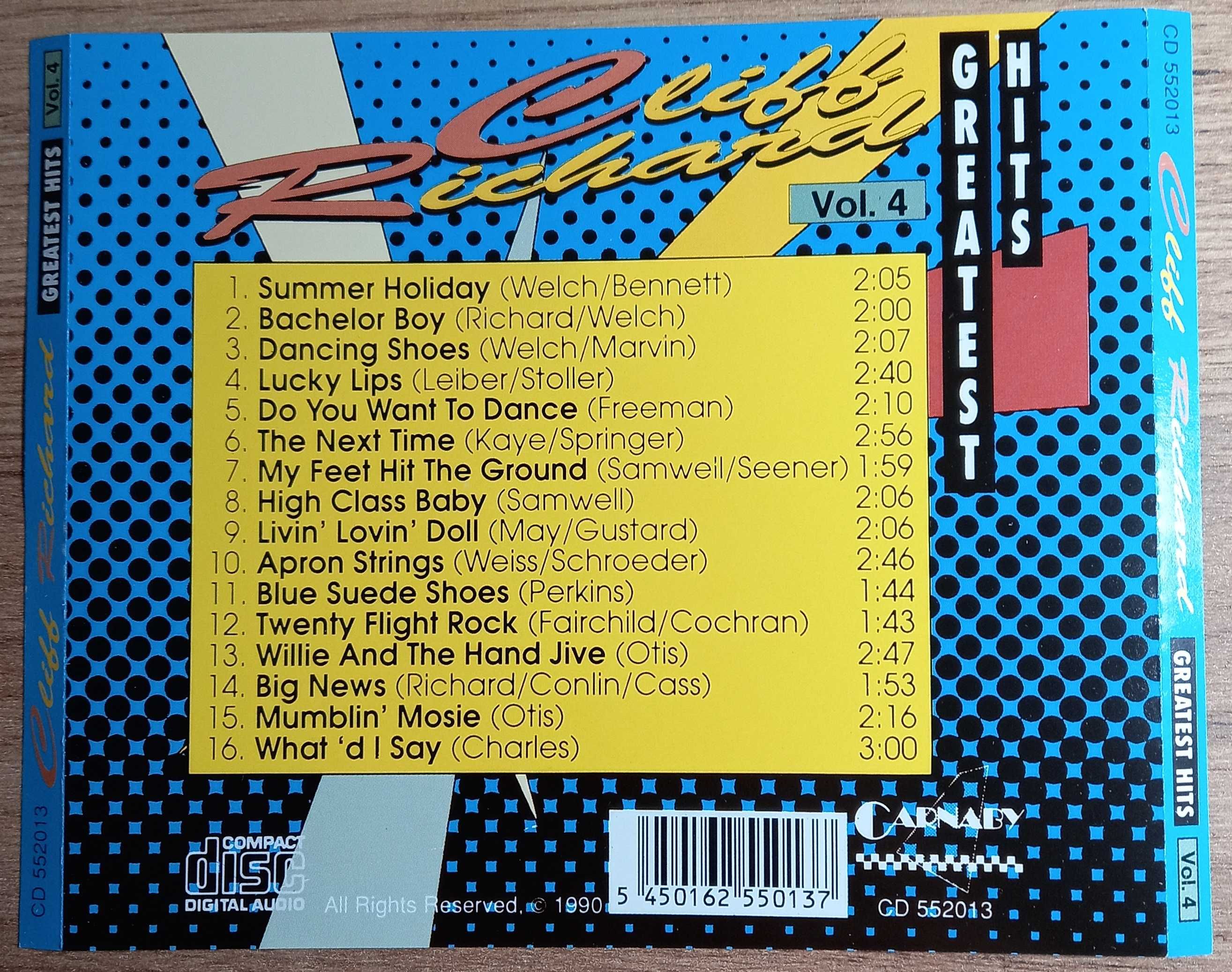 CD Cliff Richard "Greatest Hits", EEC, 1990 год