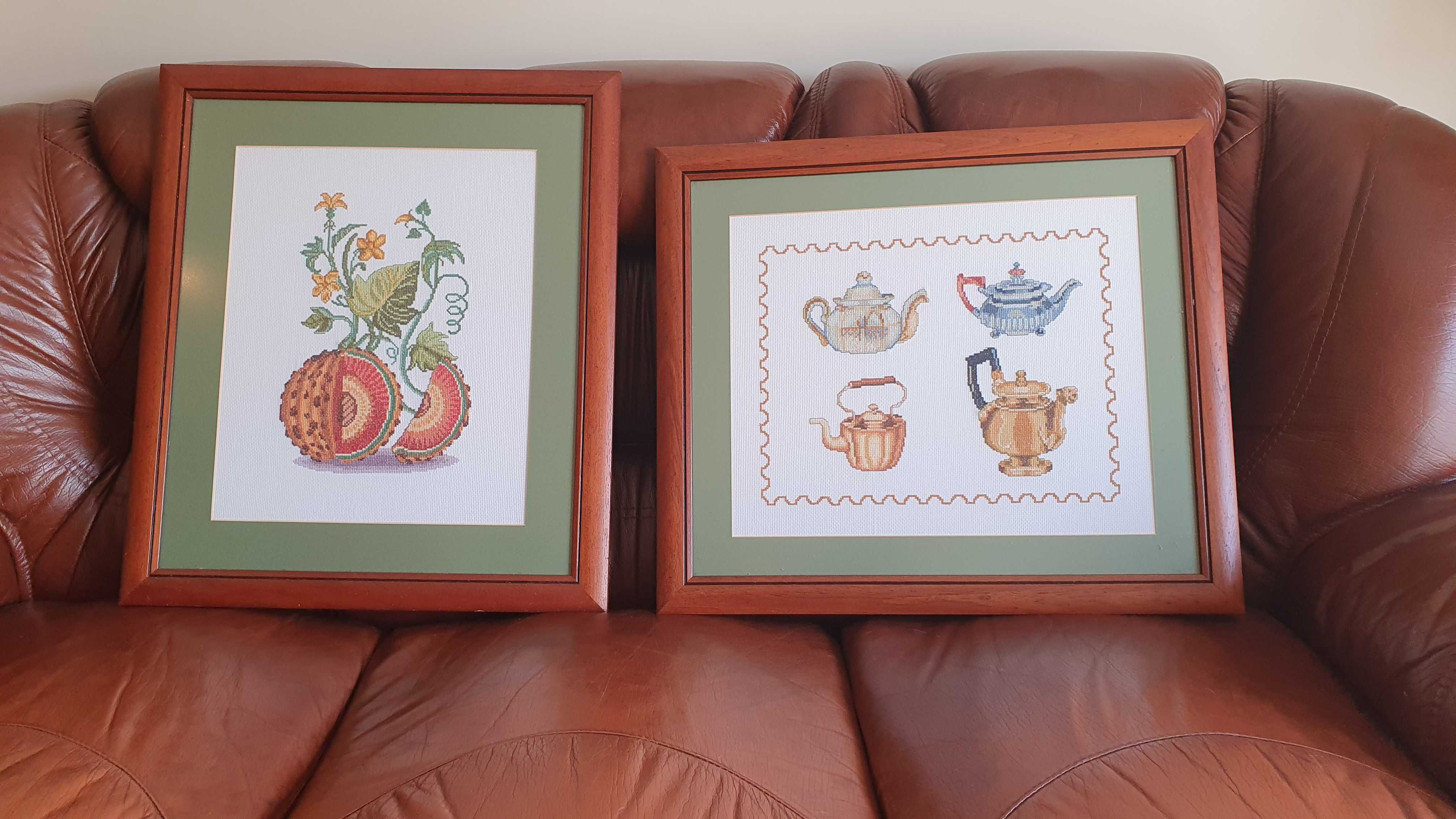 Quadros (2) em Ponto Cruz para Cozinha
