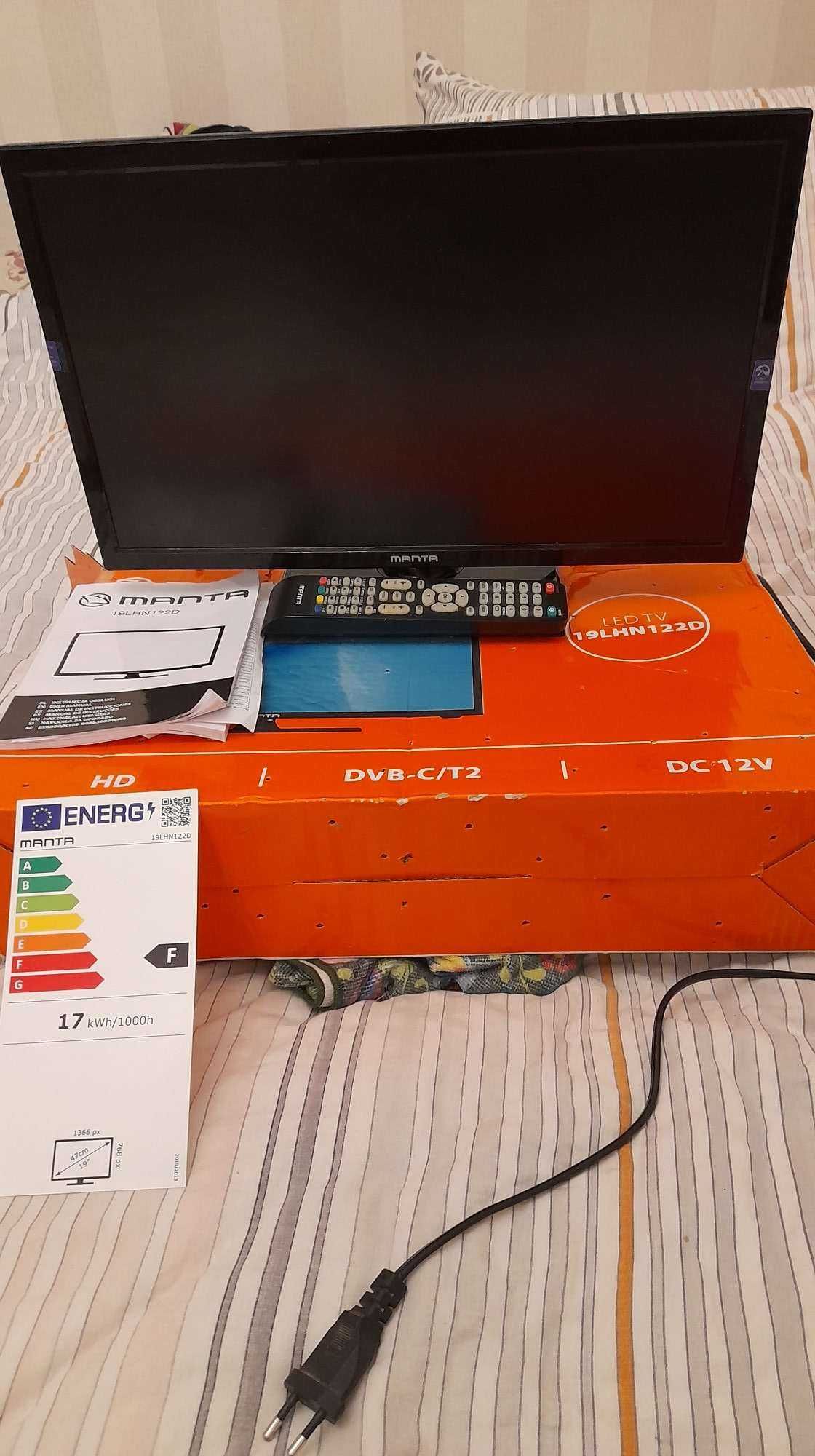 Telewizor 19 cali LED TV DVB-T2/HEVC 12V Manta do Kampera Aresztu