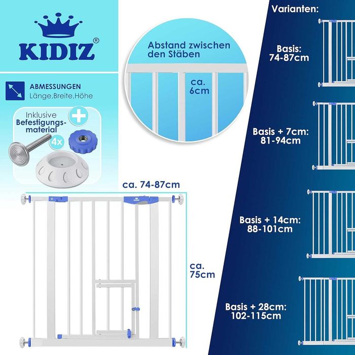 Bramka zabezpieczająca KIDIZ /barierka schodowa/ochrona/blokada !4590!