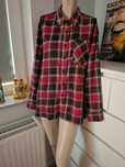 Grunge czerwona koszula w krate y2k Casual vintage Lumberjack jesienna