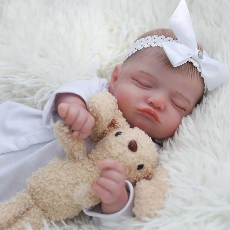 Lalka Typ Reborn SŁODKI Grymas Twarzy Pięknie Ułożone Usta Ładna Twarz
