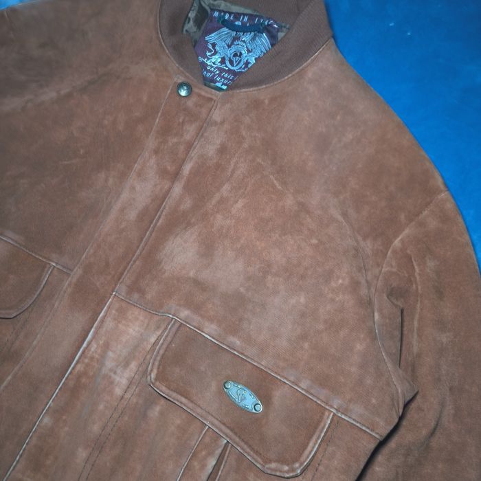 Бомбер кожаный - замшевый