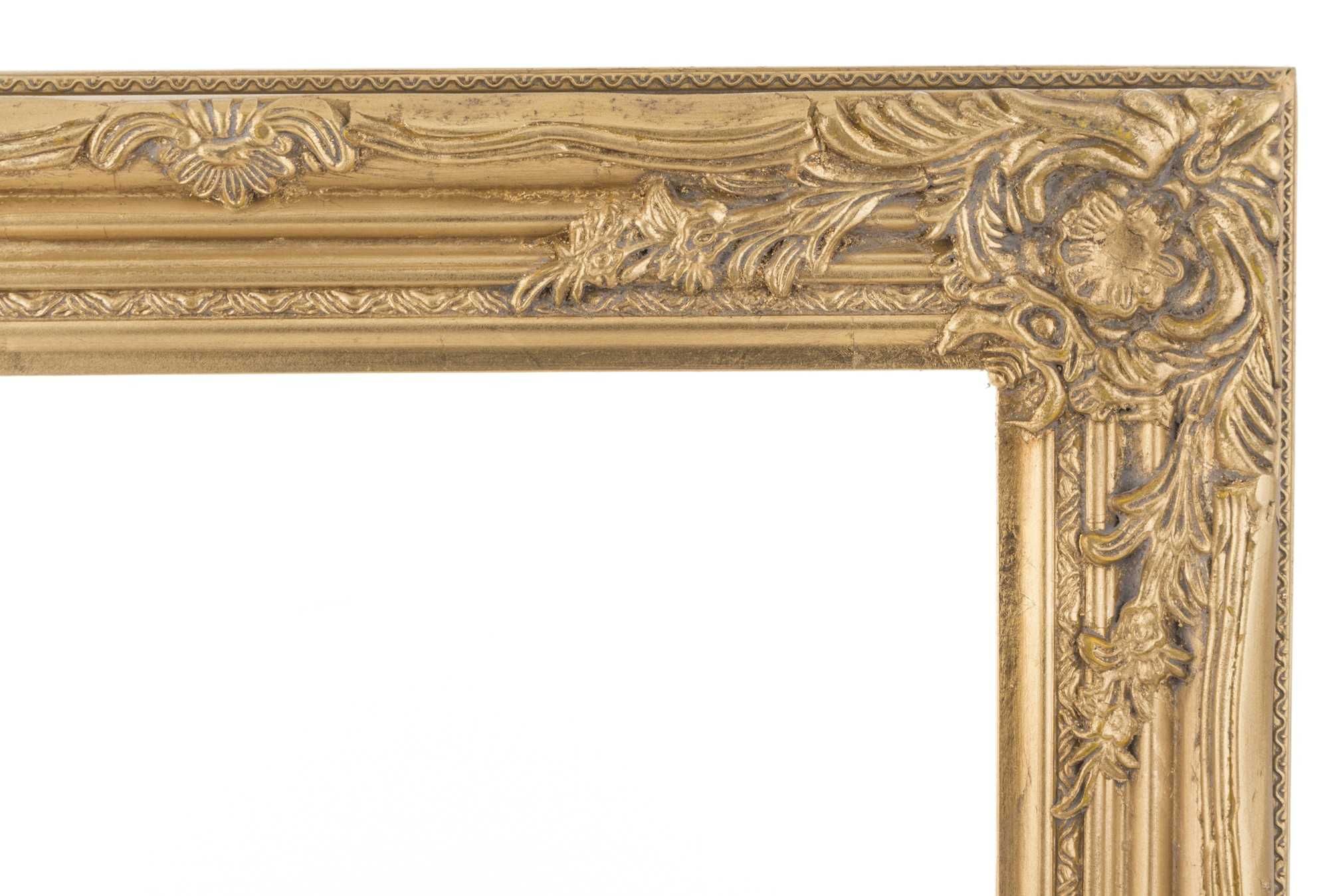 Złota rama do obrazu lustra postarzana rustykalna retro 63x53cm 72434