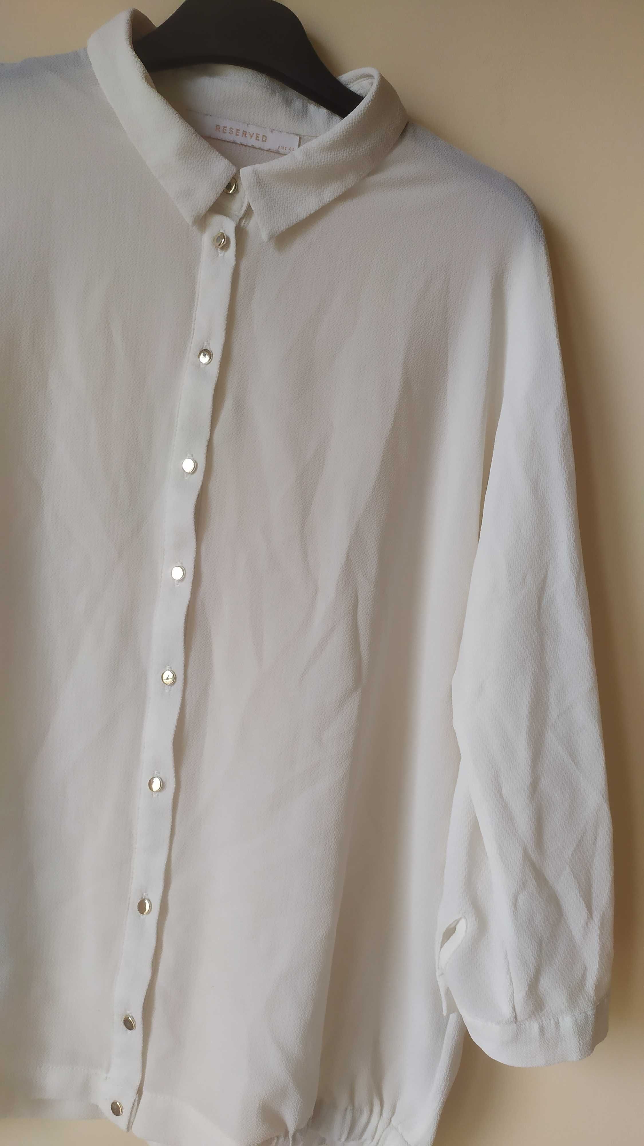 Biała luźna koszula , Reserved, rozmiar L