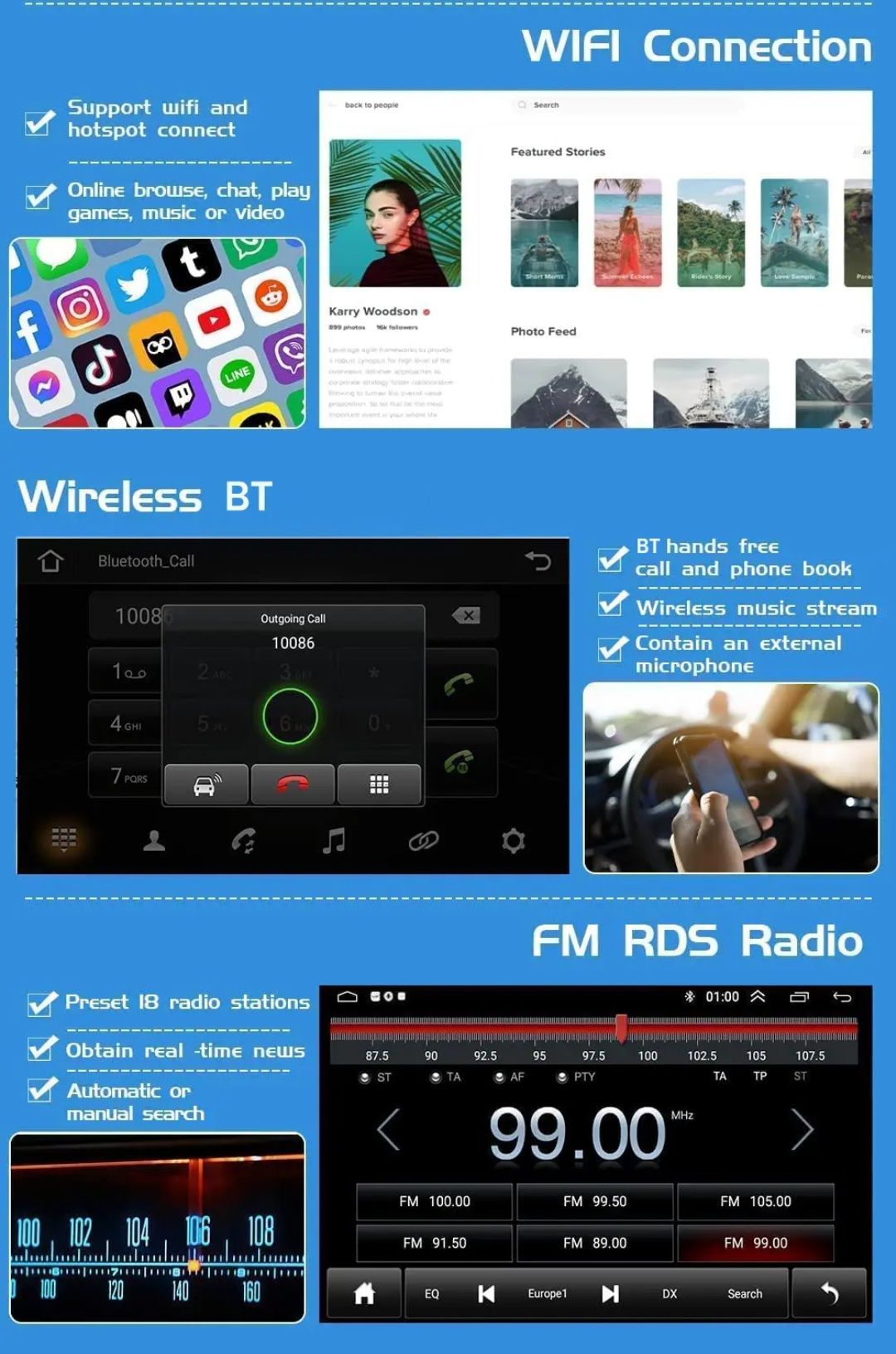 Rádio android 13 Volkswagen Passat B8 2Din 2/32 gps wifi Carplay NOVO
