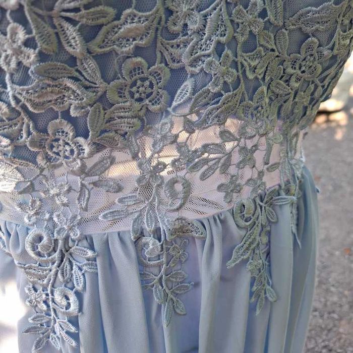 Długa Maxi Suknia błękitna jasnoniebieska baby blue r 42 Apart