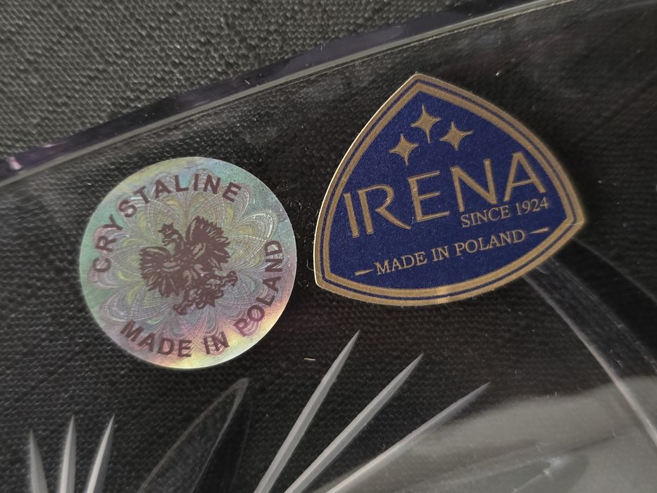 Duża kryształowa patera kolorowy kryształ Irena owocarka prl retro