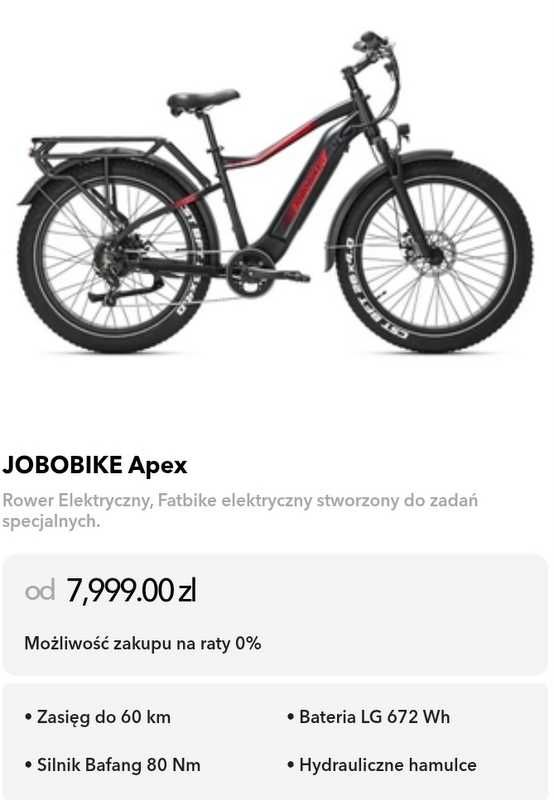 Rowery elektryczne JOBOBIKE Zapraszamy na darmową jazdę próbną.