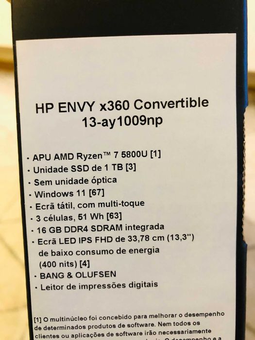 Portátil HP Envy x360 Convert 13-13,3''-Ryzen 7 5800U-16GB-1TB SSD