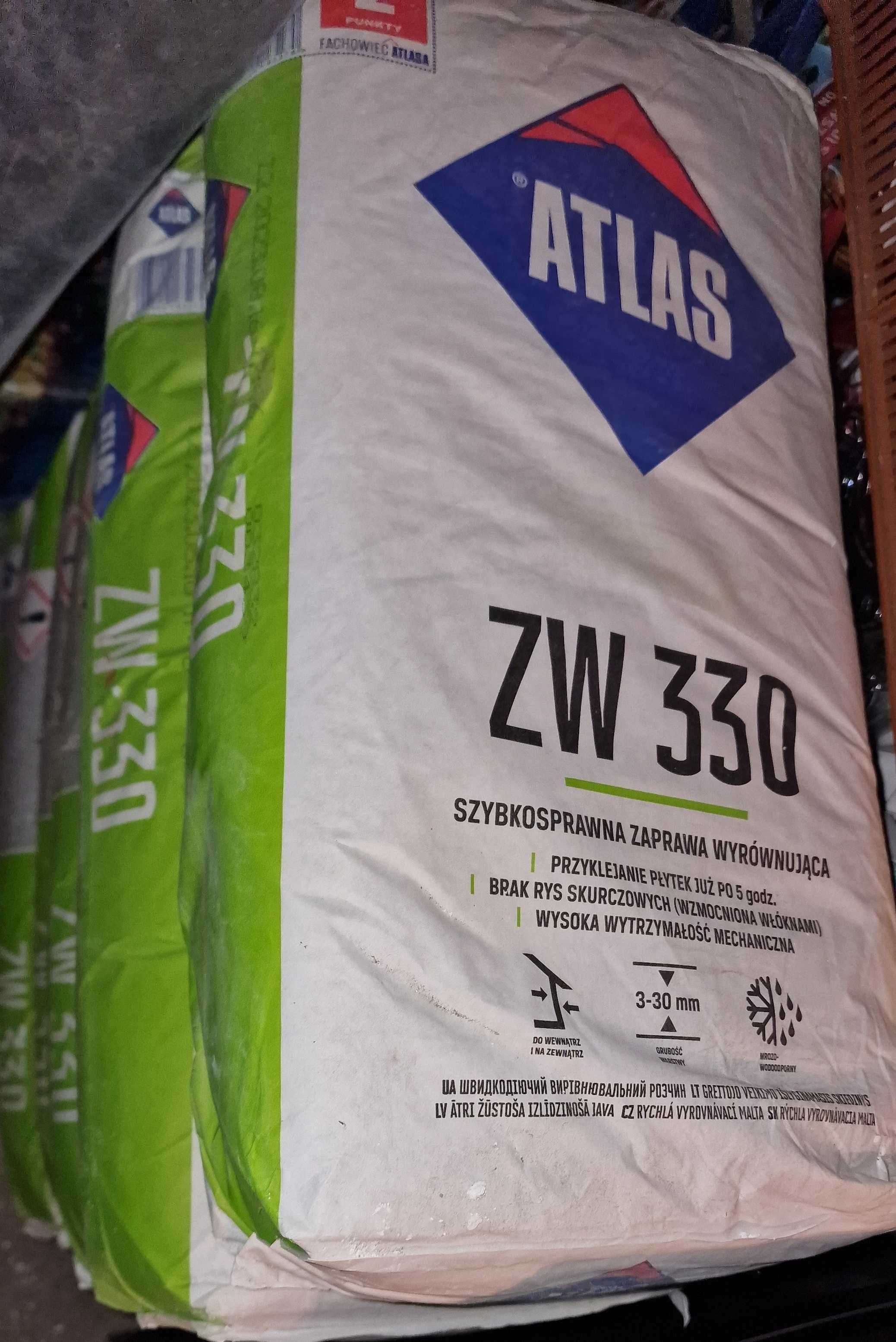 7 worków Altas ZW330 szybkoschnąca zaprawa wylewka wyrównująca 25kg