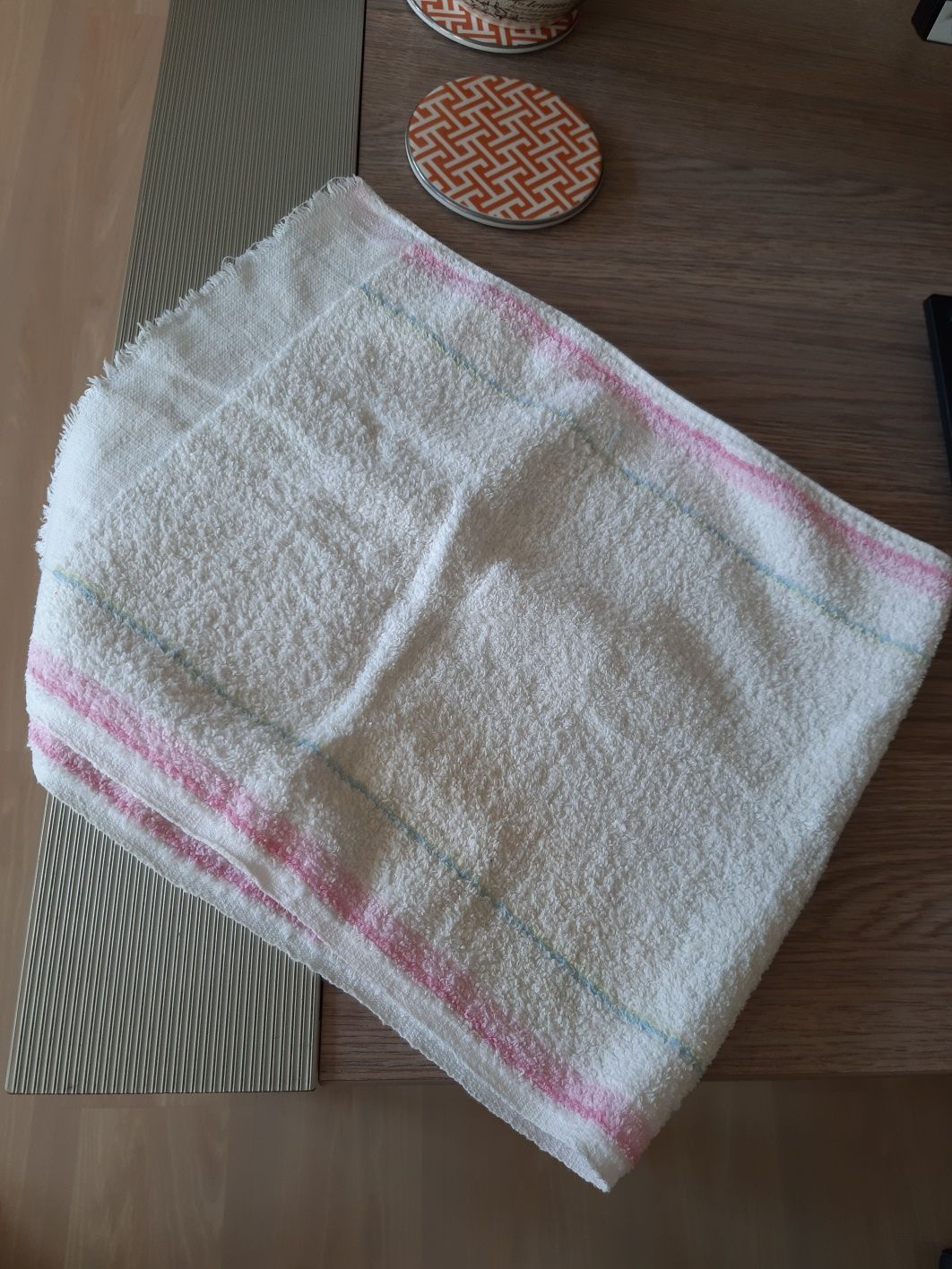 Ręcznik biały 70x28 mały prl kolekcja vintage używane ręczniczek kuche