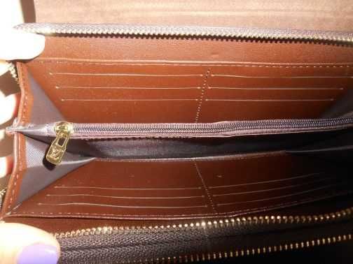 Portfel torebka Saszetka organiser 2 zamek Louis Vuitton, skóra 5588-3
