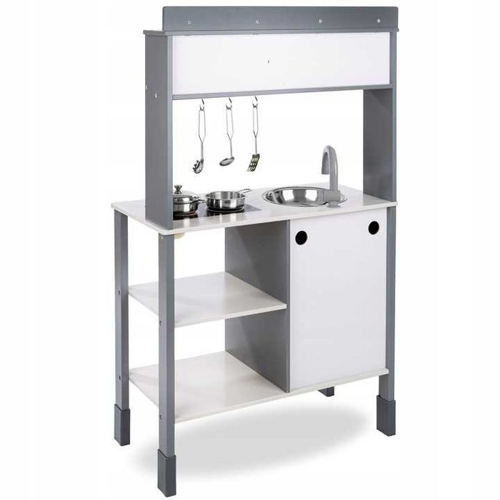 Drewniana kuchnia dla dzieci interaktywny okap akcesoria 100cm