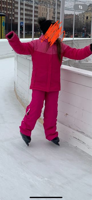 Теплые термо зимние штаны полукомбинезон decathlon 9-10 лет, р.134