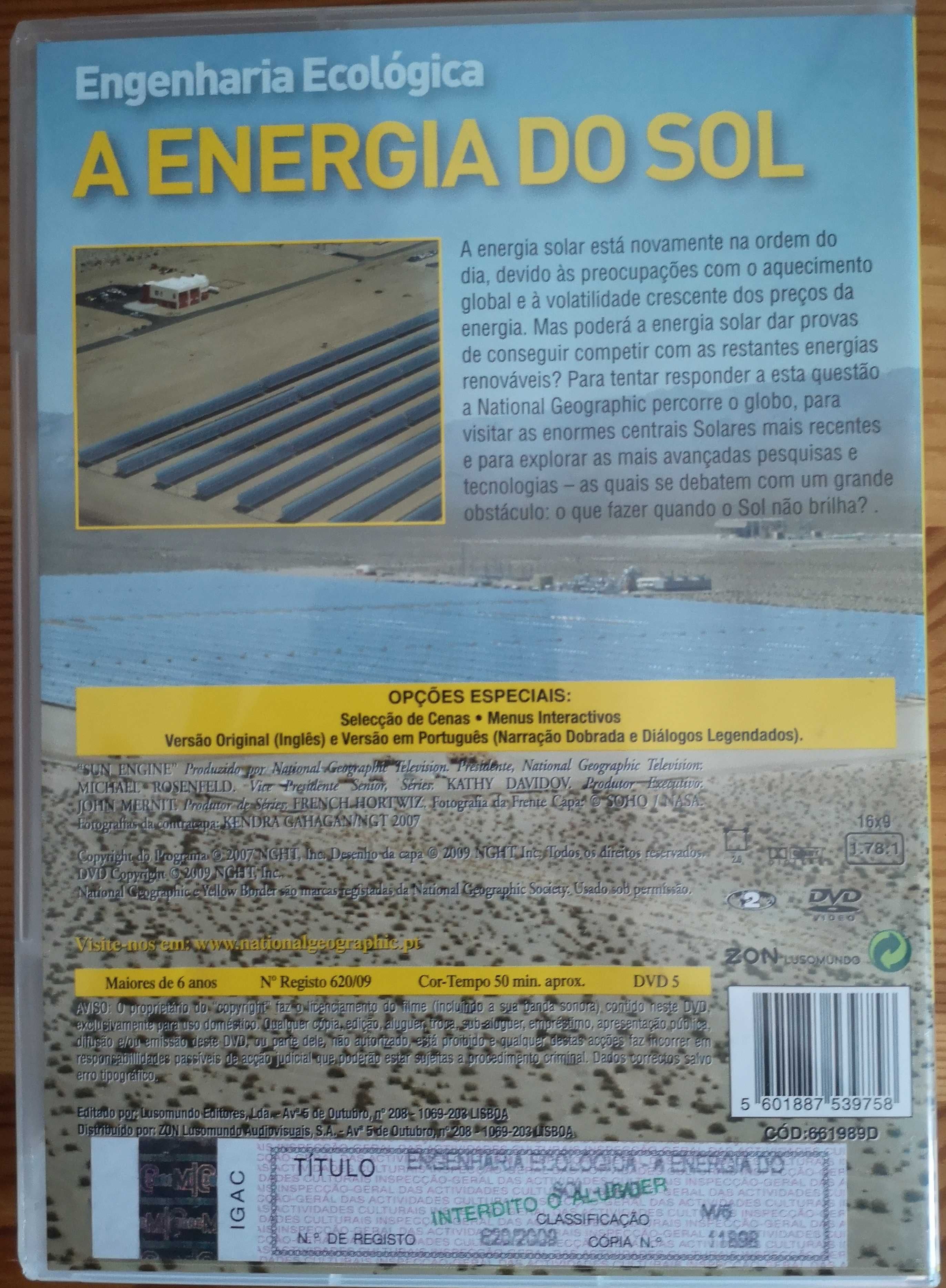 DVD "A Energia Do Sol - Engenharia Ecológica" National Geographic