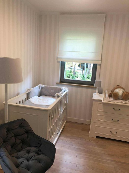 Łóżeczko Ines + materac + posciel + ochraniacz + koldra