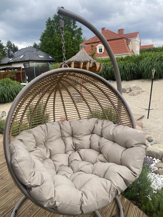 Miloo Home fotel wiszący cocon huśtawka ogrodowa cocoon kokon BEŻ
