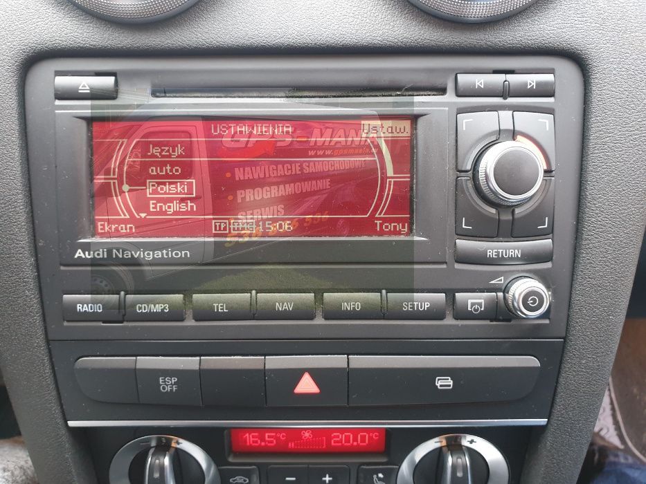 Polskie menu Audi Navigation BNS 5.0 RNS LOW A3 8P A4 B7 TT Seat Exeo