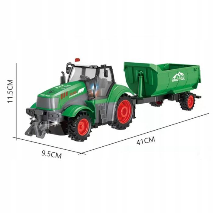 Traktor Z Przyczepą Zdalnie Sterowany Akumulator Ładowarka 9877-14