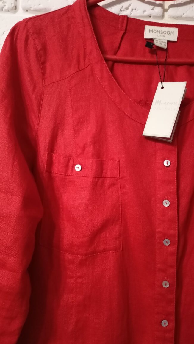 Льняна сорочка з кишенями дорогого бренду