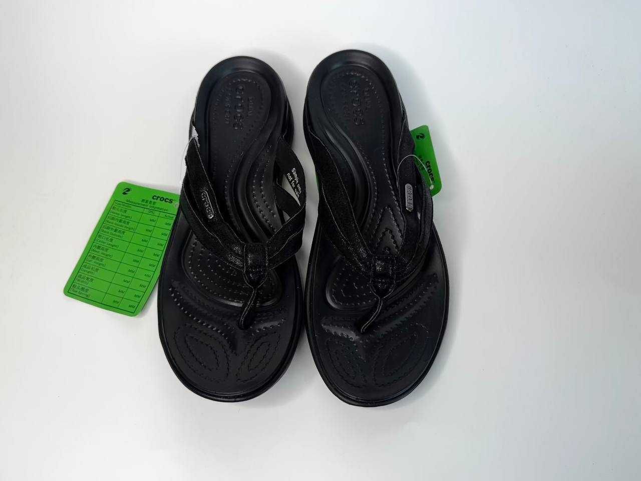 Crocs Capristrappy flip black Крокси дорослі M5/W7 Уцінка! №10094
