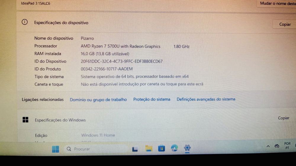 Portátil Lenovo Ideapad 3 15ALC6