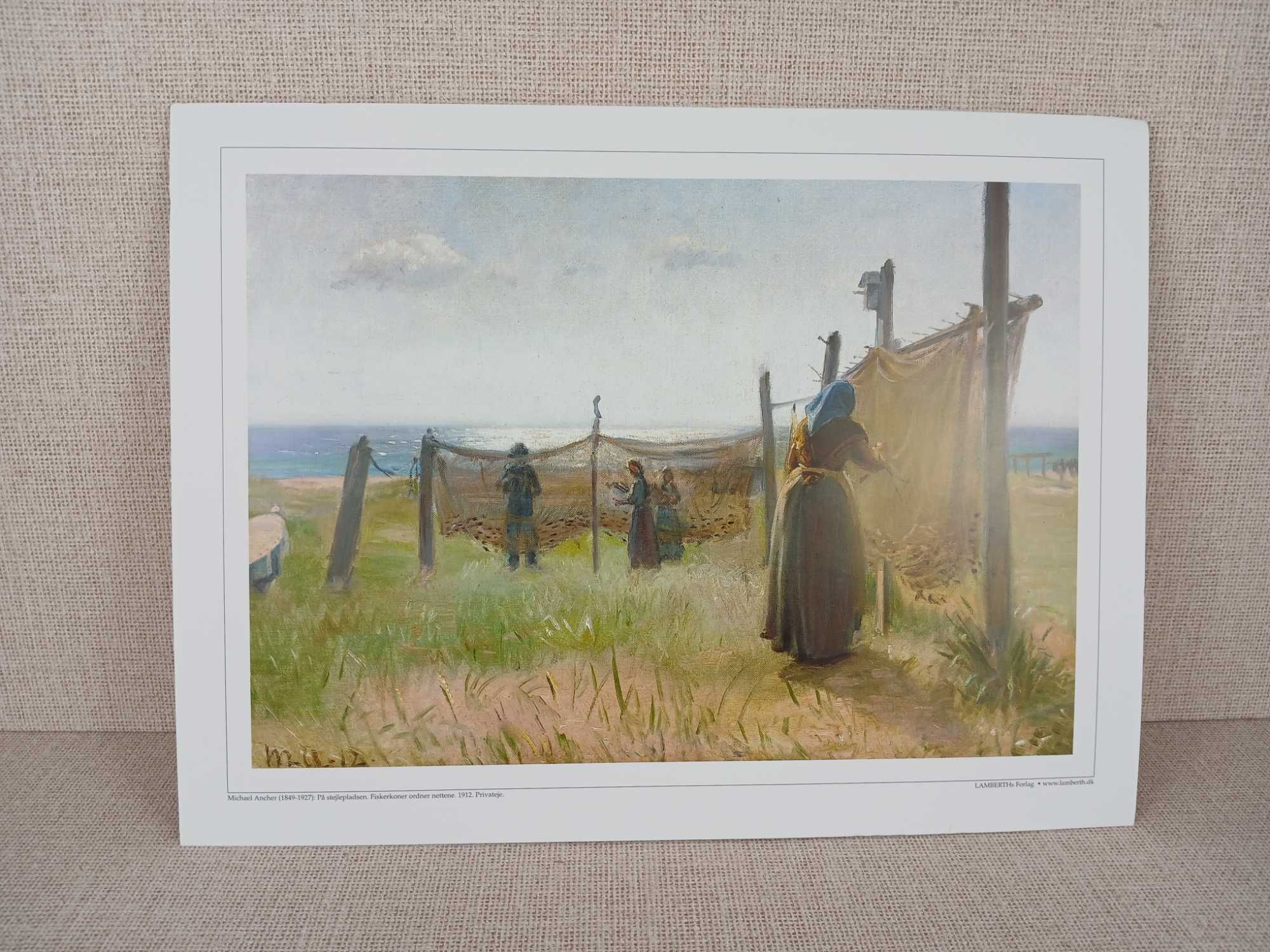 Grafika do oprawy M Ancher På stejlepladsen Lamberths 30x40 Dania Nowa
