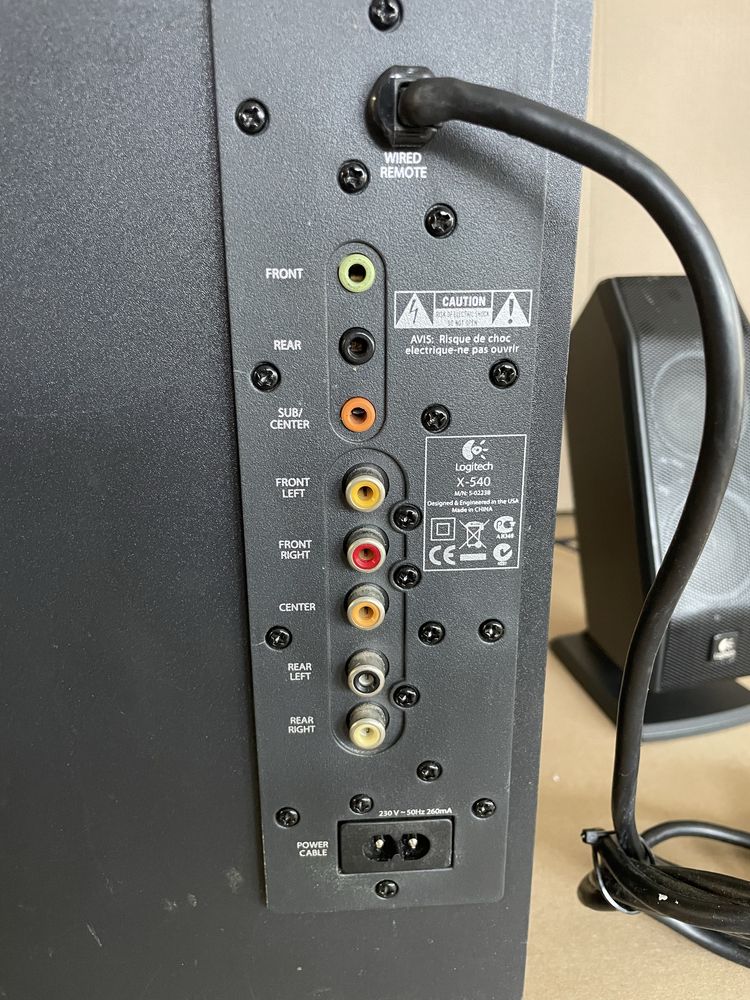 Zestaw głośników 5.1 Logitech X-540 – 140W – Sprawny, z okablowaniem