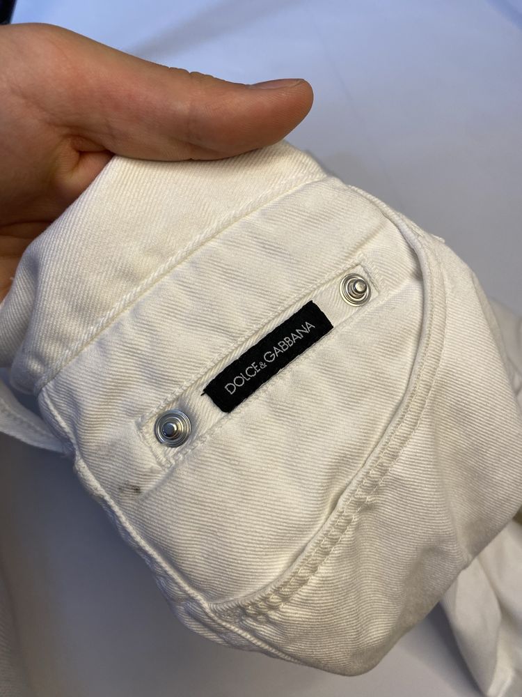 Джинси Dolce & Gabbana Jeans White Big Logo Y2k