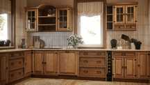 Drewniana kuchnia w stylu retro od producenta MEBLO-WOSK