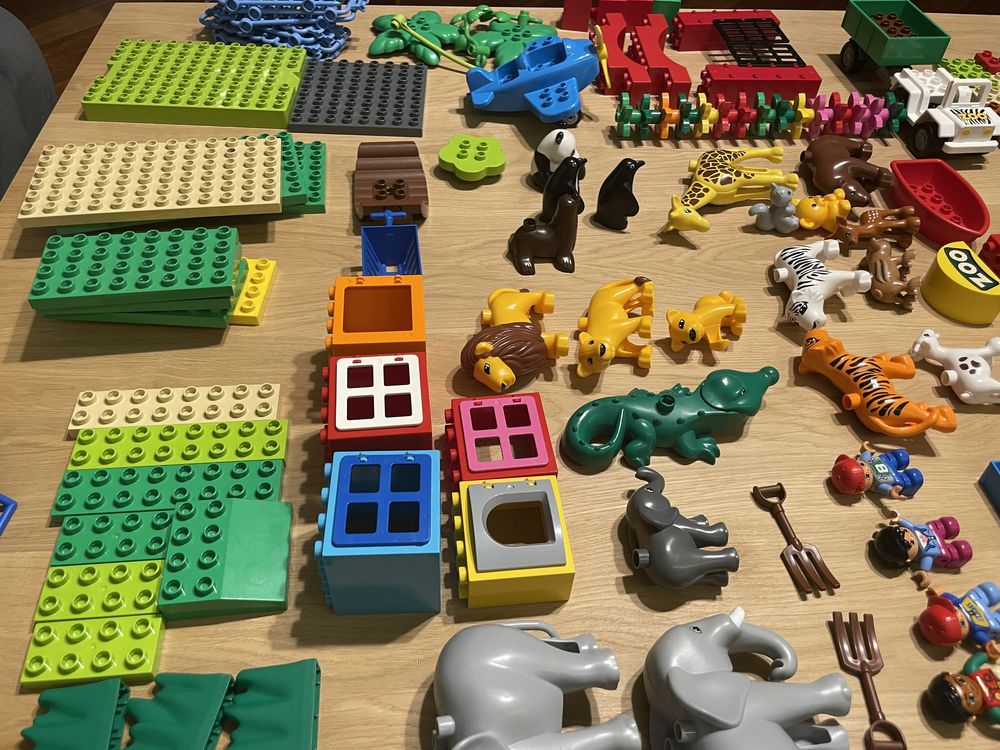 LEGO Duplo ZOO, zwierzęta dzikie i lasu, samolot, stan super